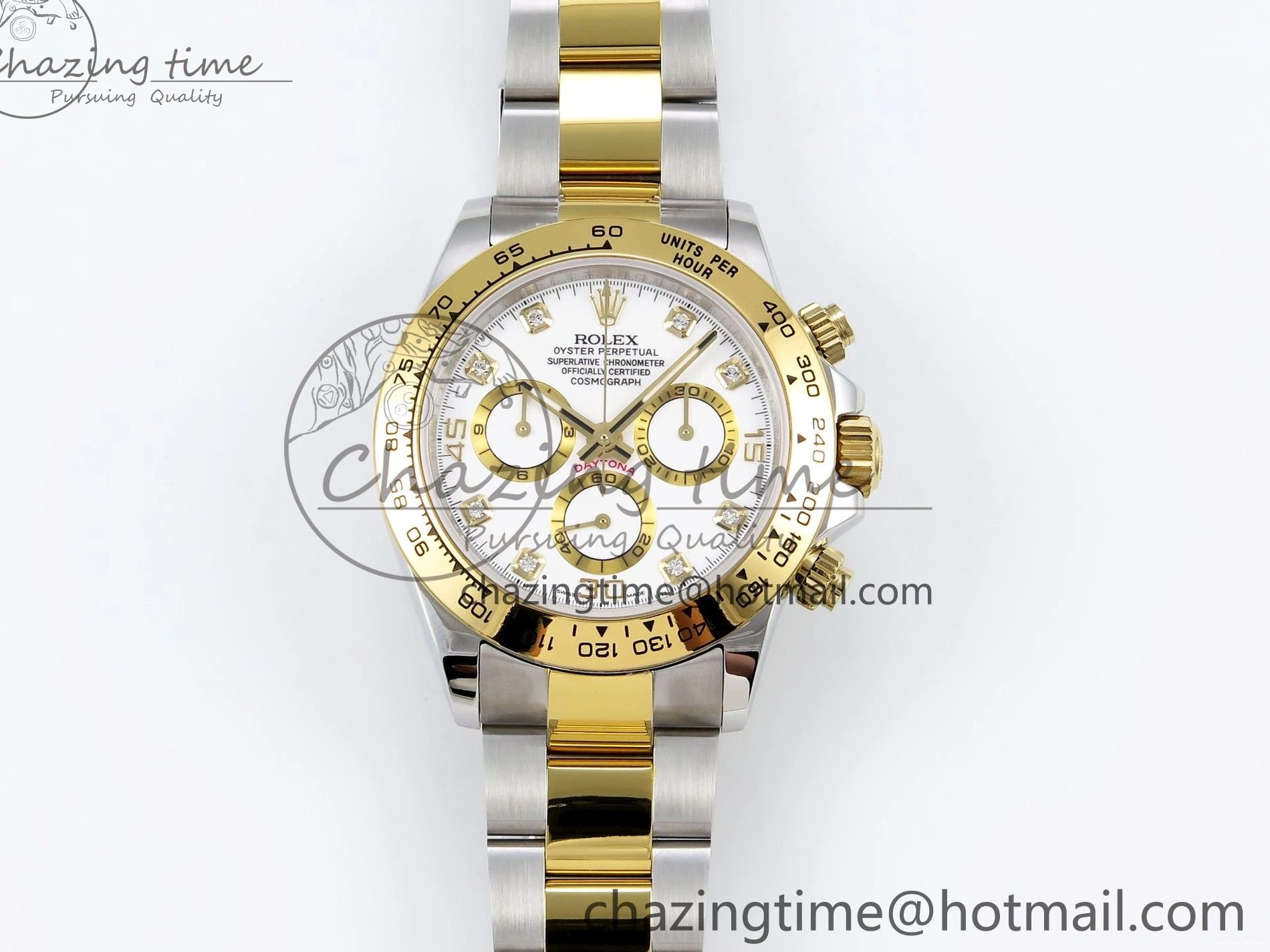 0204 Daytona 116523 SS YG VRF 1:1 Best Edition White Diamonds Dial on SS YG Bracelet A Premium 1644
